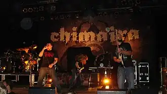 Chimaira performing in 2009