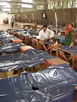 Cholera hospital in Dhaka, showing typical "cholera beds"