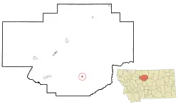 Location of Geraldine, Montana