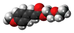 Space-filling model of the cinoxate molecule
