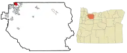 Location within Clackamas County and the State of Oregon