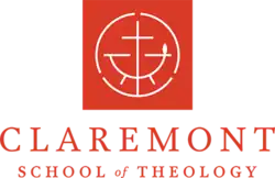 Red rectangle showing school seal with the words "Claremont School of Theology"