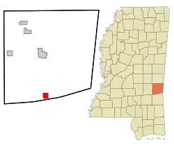 Location of Shubuta, Mississippi