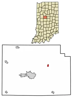 Location of Michigantown in Clinton County, Indiana.