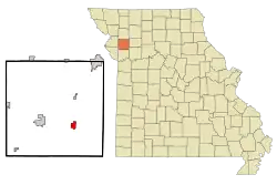 Location of Lathrop, Missouri