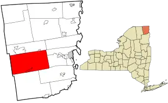 Location in Clinton County and the state of New York.