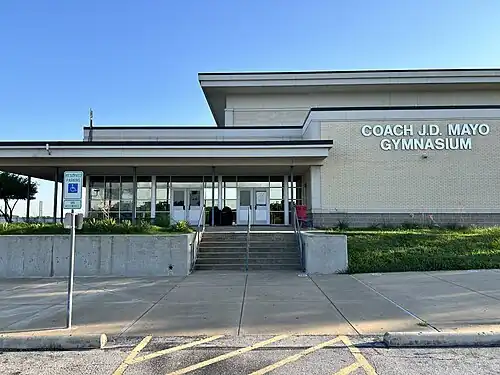 Exterior of the Coach J.D. Mayo Gymnasium