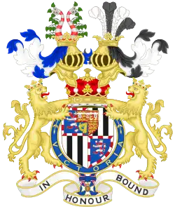 Coat of arms of the 2nd Marquess of Milford Haven, after his appointment as GCVO