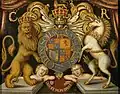 Arms of Charles II, 1671, depicting the Tudor Crown after its destruction