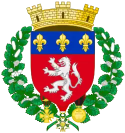 Canting coat of arms of Lyon, France (14th century, based on the older comital coat of arms)