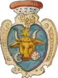 Coat of Arms of Moldavia from Großes Wappenbuch. Circa 1586