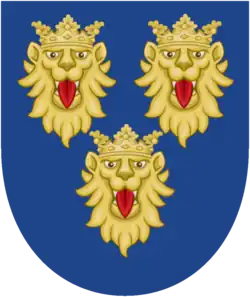 Coat of arms of Dalmatia, showing three crowned lions guardant ("leopards")
