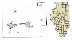 Location of Humboldt in Coles County, Illinois.