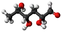 Ball-and-stick model of the colitose molecule