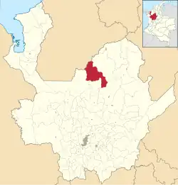 Location of the municipality of Taraza in Antioquia Department.
