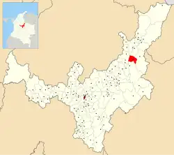 Location of the municipality and town of Jericó, Boyacá in the Boyacá Department of Colombia.