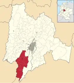 Location of Sumapaz Province in Colombia