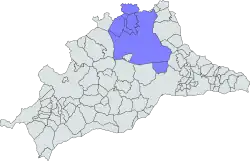 Location of Comarca de Antequere in the province of Málaga