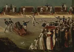 Civilians witnesses watching the battle