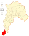 Map of the Santo Domingo commune in Valparaíso Region