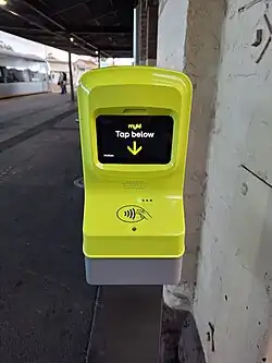 Myki reader installed at Bendigo railway station
