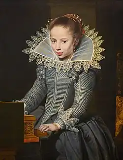 Unidentified Flemish young girl wearing a piccadill, painted by Cornelis de Vos in 1624 or 1625