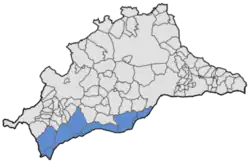 Location of Costa del Sol Occidental in the province of Málaga