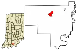 Location of English in Crawford County, Indiana.