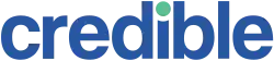 The word "credible" in lowercase blue text, with a green dot in the letter "i"