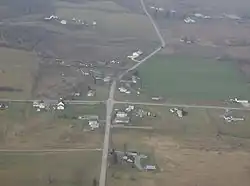 Aerial view of Pickrelltown from the east