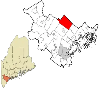 Location in Cumberland County and the state of Maine.