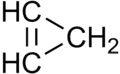 Skeletal formula of cyclopropene with implicit hydrogens shown