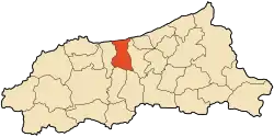 Location of Taher in the Jijel Province