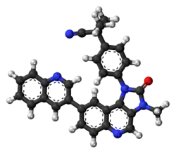 Ball-and-stick model of the BEZ235 molecule