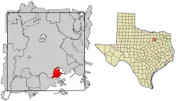 Location of Hutchins in Dallas County, Texas