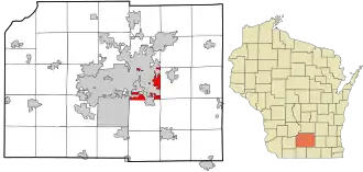 Location in Dane County and the state of Wisconsin.