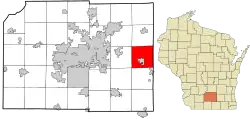 Location in Dane County and the state of Wisconsin.