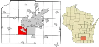Location in Dane County and the state of Wisconsin.