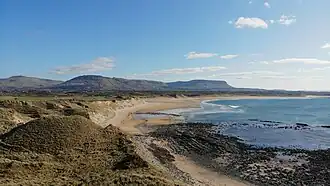 Dartry Mountains from Mullaghmore, peaks visible (from left): Truskmore, Benwiskin and Benbulbin