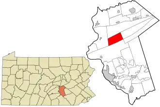 Location in Dauphin County and state of Pennsylvania.