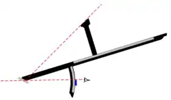 Figure 2 – The second Davis Quadrant after an illustration in his book, Seaman's Secrets. The arc above is replaced with an arc below and a shadow-casting transom above. This instrument can now measure up to 90°.