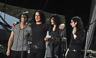 The Dead Weather in 2009. Left to right: Dean Fertita, Jack White, Alison Mosshart and Jack Lawrence