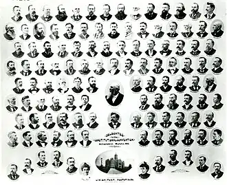 Collage of photographs of all of the delegates at the Utah Constitutional Convention of 1895.