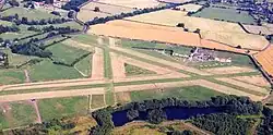 Derby Airfield in 2002, looking east along runway 10-28