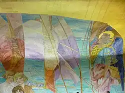 Angel and girls in sailing boat