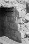 Detail of cut limestone blocks