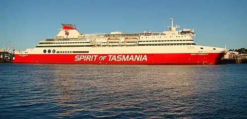 MS Spirit of Tasmania II at port in Devonport, Australia.