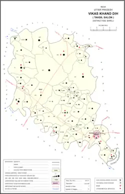 Map showing Kachnawan (#326) in Dih CD block