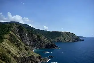 Mountainous coast of Dingalan facing the Philippine Sea