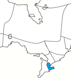 The boundaries of the diocese within the Ecclesiastical Province of Ontario.